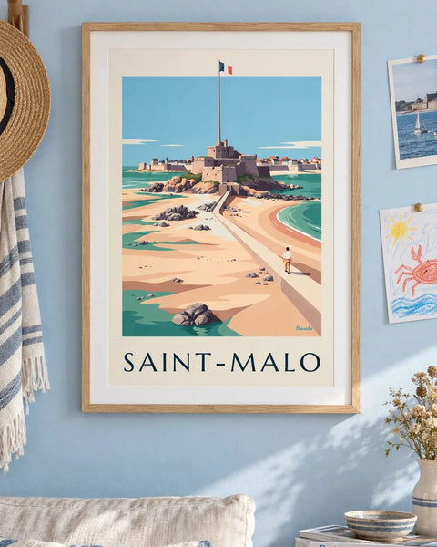 French cities posters: collection poster framed in a home interior
