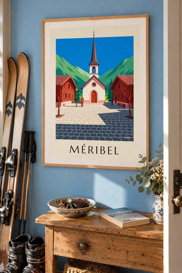 Poster di Méribel, cappella rosa : incorniciato alla parete