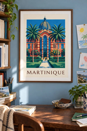 Poster della Martinica, biblioteca Schœlcher a Fort-de-France : incorniciato alla parete