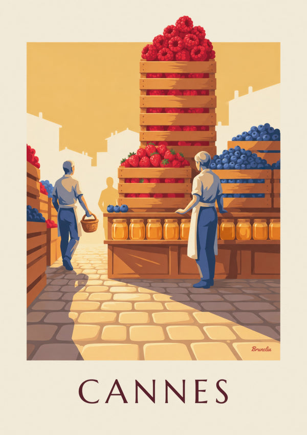 Poster del mercato Forville di Cannes, frutti rossi