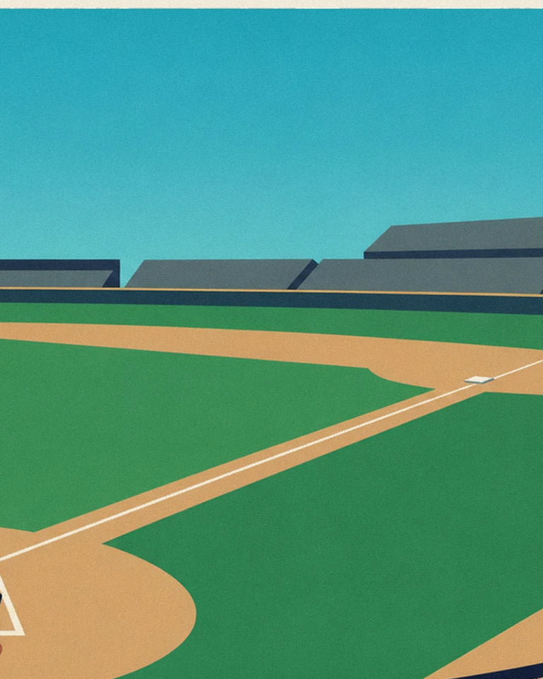 Poster partita di baseball vista dagli spalti in un pomeriggio: dettaglio in primo piano