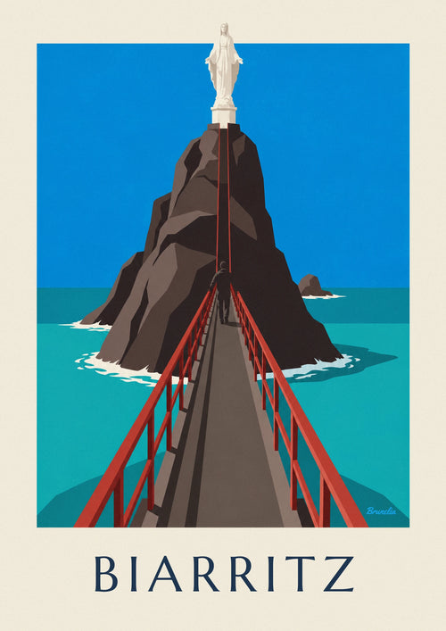 Poster of the Rocher de la Vierge footbridge in Biarritz: the full poster