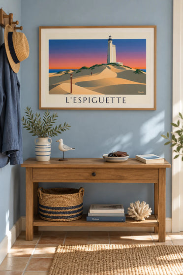 Poster tramonto sulla spiaggia dell'Espiguette: incorniciato al muro
