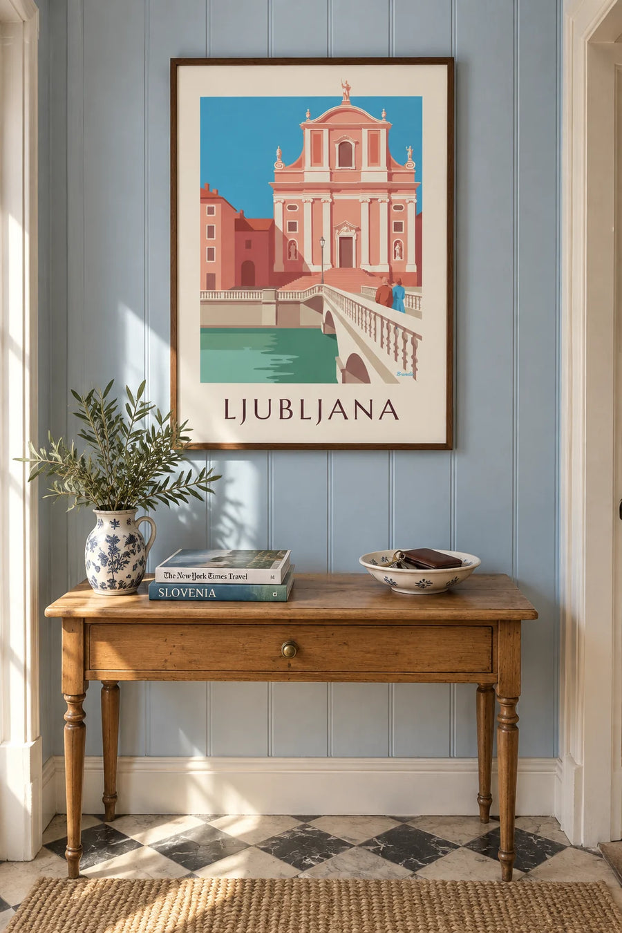 Poster chiesa francescana rosa di Lubiana: incorniciato al muro