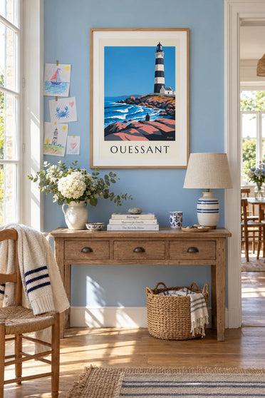 Poster del faro di Créac'h sull'isola di Ouessant: incorniciato alla parete