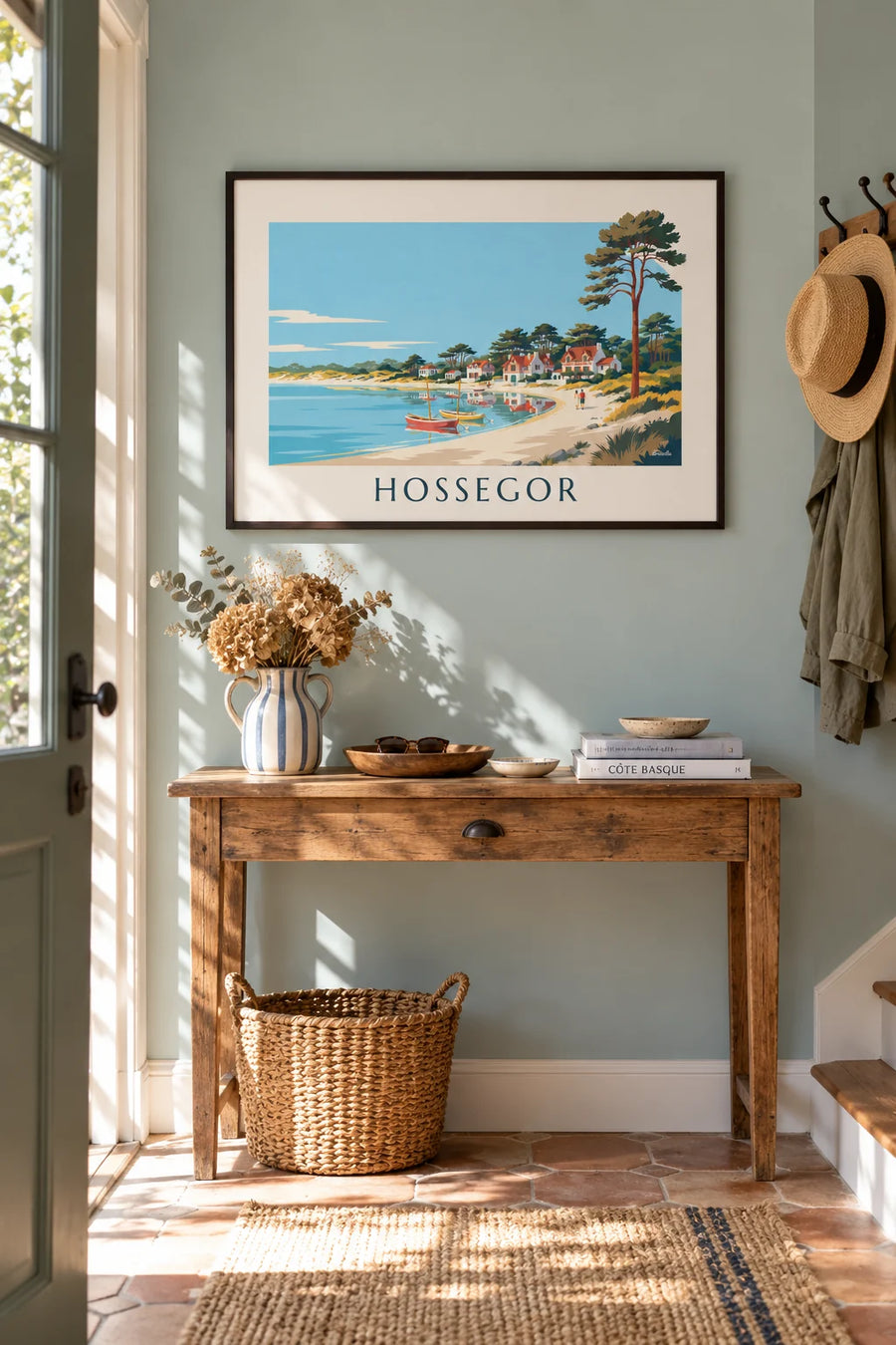 Affiche villas basco-landaises au bord du lac d'Hossegor : encadrée au mur