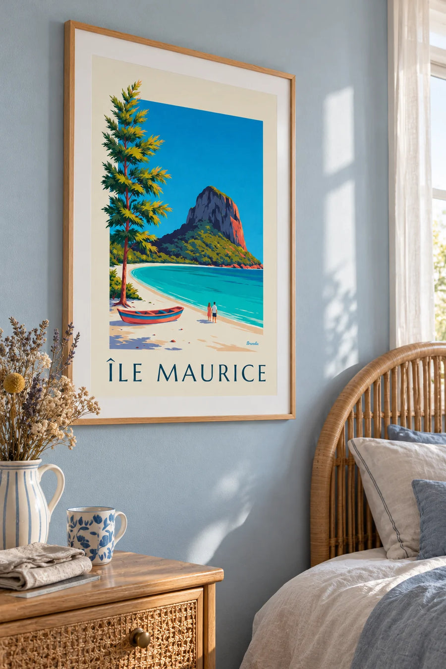 Poster Le Morne Brabant e laguna dell'isola Mauritius: incorniciato alla parete