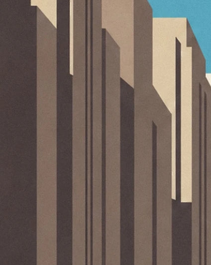 The beige façades of Manhattan and their long geometric shadows