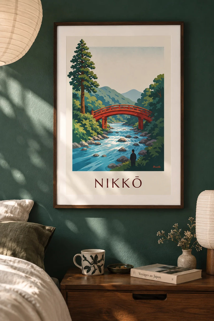 Poster ponte Shinkyō di Nikkō sul fiume Daiya: incorniciato alla parete