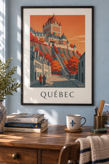 Poster Château Frontenac in autunno a Québec: incorniciato alla parete