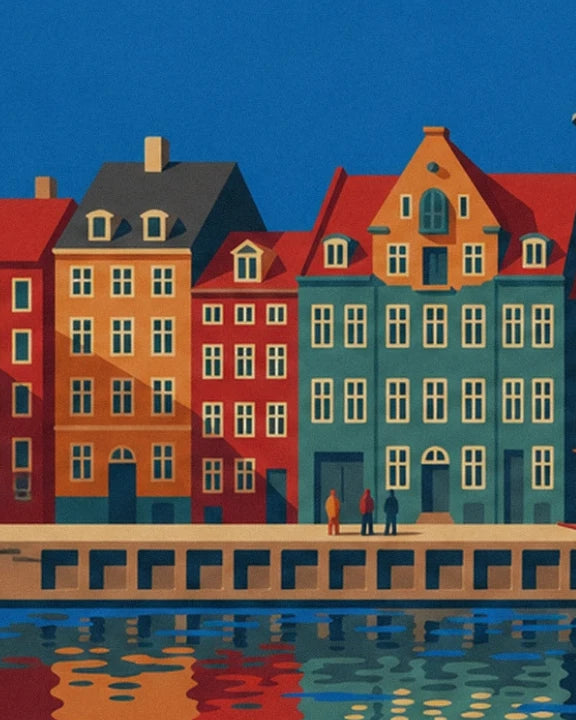 Le facciate colorate di Nyhavn e le 3 figure sulla banchina