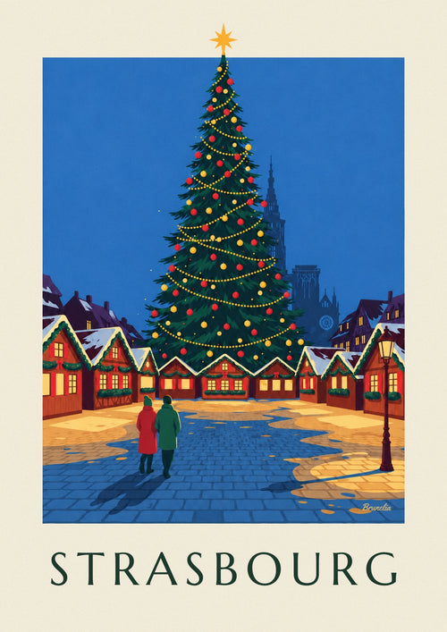 Poster of the Strasbourg Christmas market at Place Kléber: the full poster