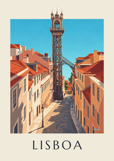 Poster ascensore di Santa Justa a Lisbona: il poster intero