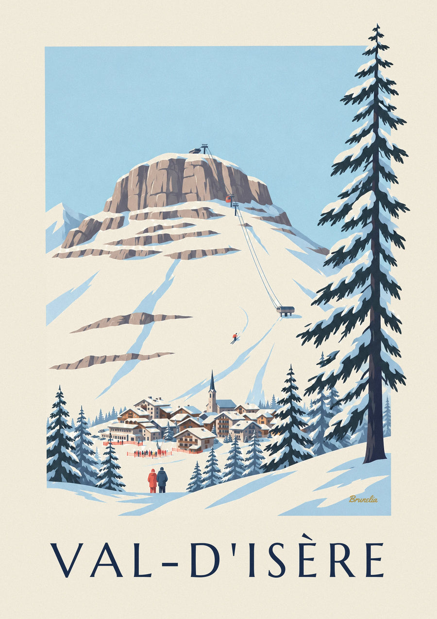Poster parete di Bellevarde e discesa olimpica a Val-d'Isère