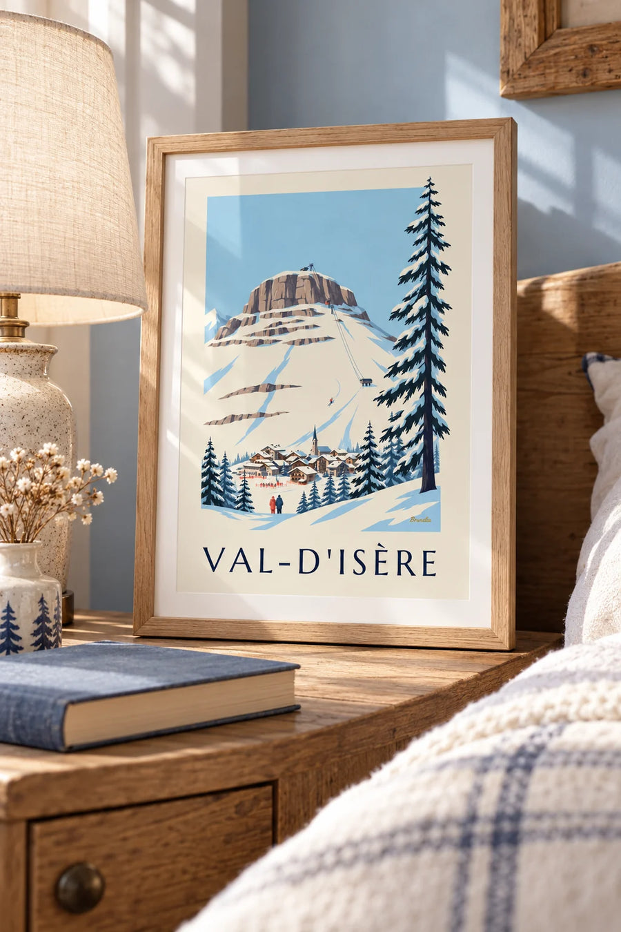 Poster Face de Bellevarde e discesa olimpica a Val-d'Isère: formato piccolo A4 con cornice