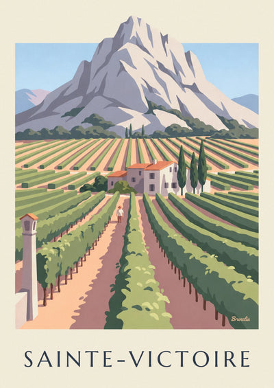 Poster montagna Sainte-Victoire e vigneti della Provenza: il poster intero