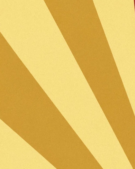 Ampi raggi giallo oro che si aprono a ventaglio sullo sfondo giallo pallido