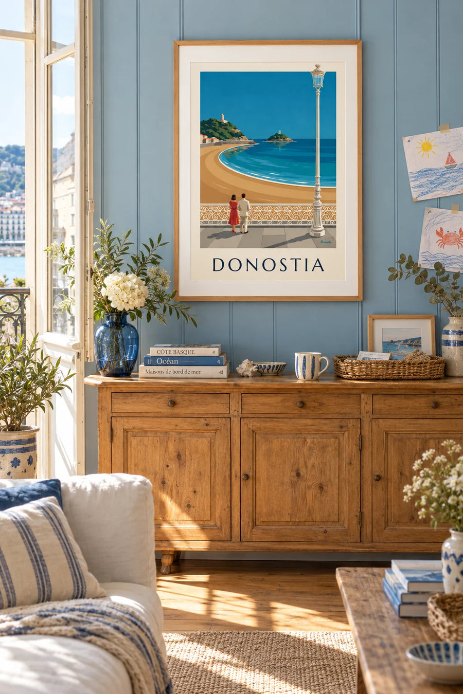 Poster della spiaggia della Concha a San Sebastián: incorniciato alla parete