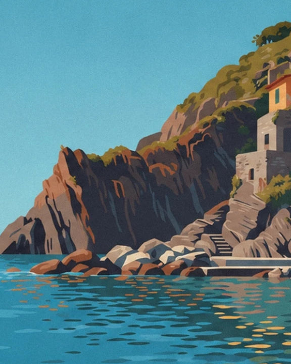 I gradini di pietra tra le rocce scoscese e il mare turchese