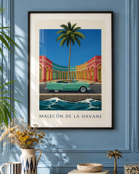 Car posters: collection poster framed in a home interior