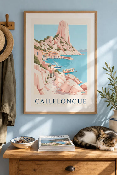 Affiche Callelongue, piccolo porto delle calanques : incorniciato alla parete