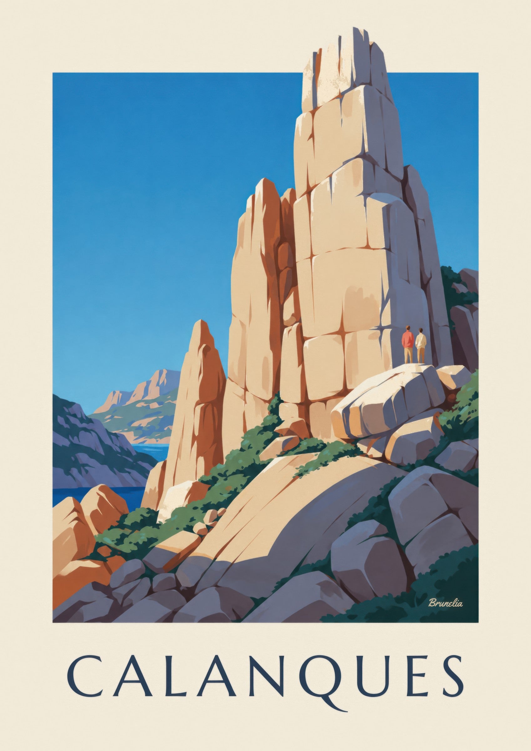 Affiche Grande Candelle, calanques de Sugiton: dettaglio in primo piano