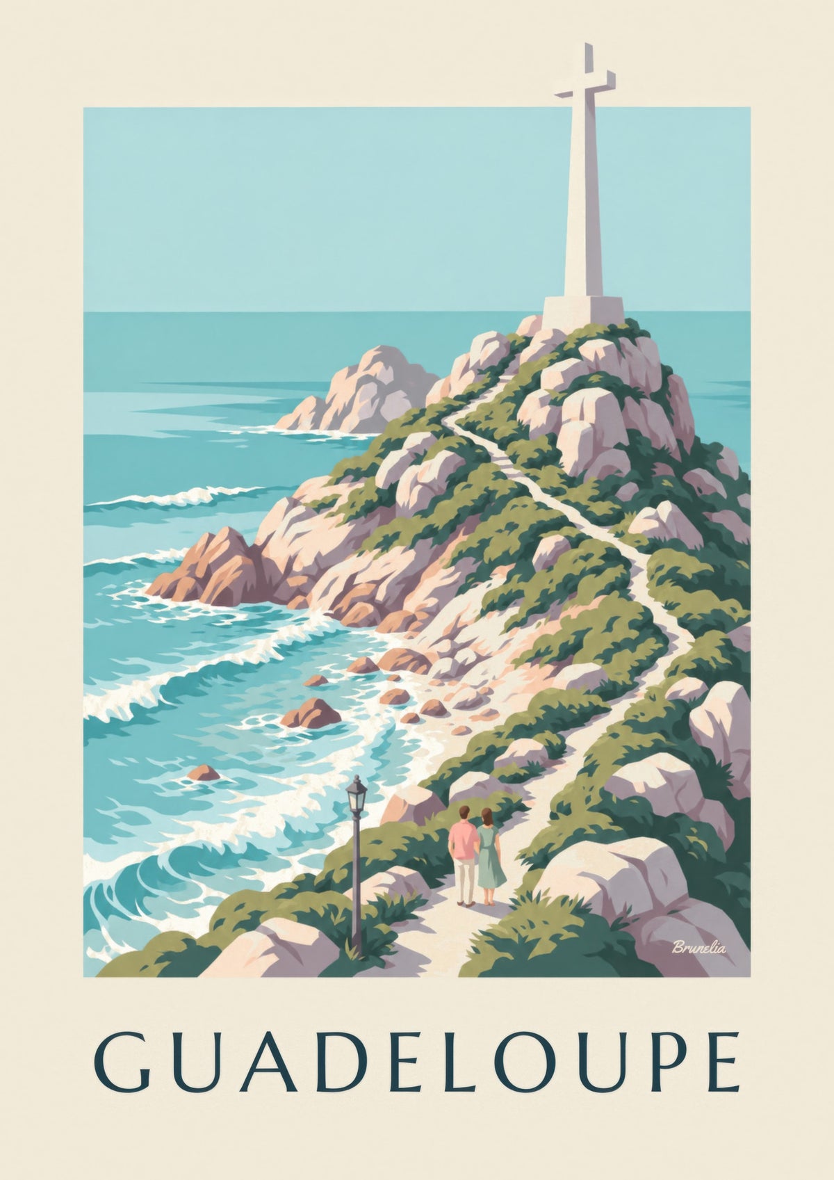 Poster della Guadalupa, Pointe des Châteaux e la sua croce