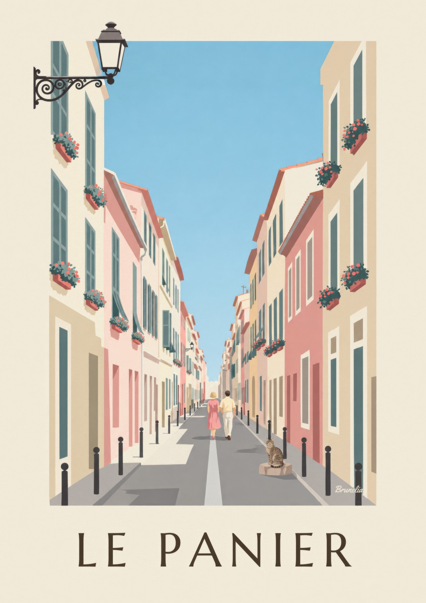Affiche rue du Petit-Puits au Panier à Marseille: dettaglio in primo piano