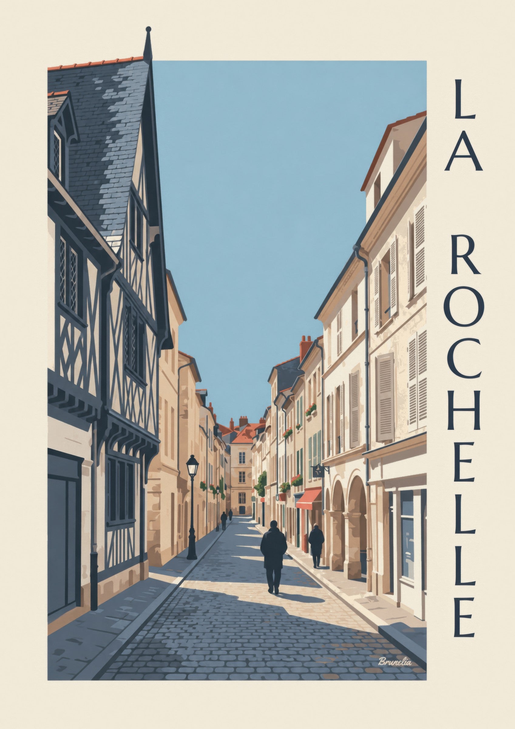 Affiche della casa a graticcio di La Rochelle: dettaglio in primo piano