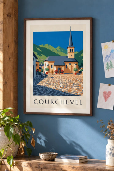 Affiche di Courchevel, chiesa di Saint-Bon : incorniciato alla parete