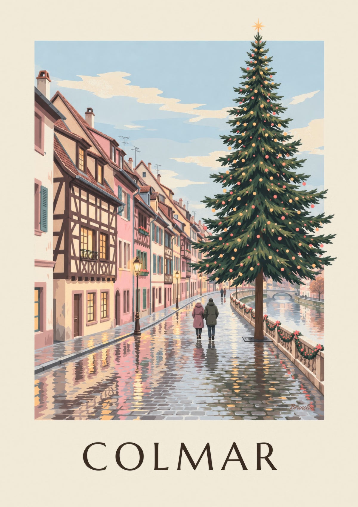 Stampa del Quai de la Poissonnerie a Colmar