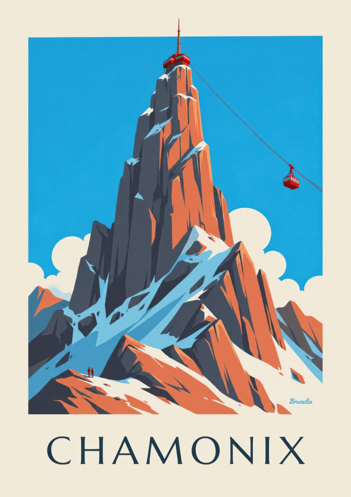 Poster Chamonix, Aiguille du Midi e funivia