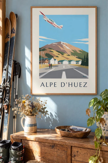 Poster dell’altiporto dell’Alpe d'Huez : incorniciato alla parete
