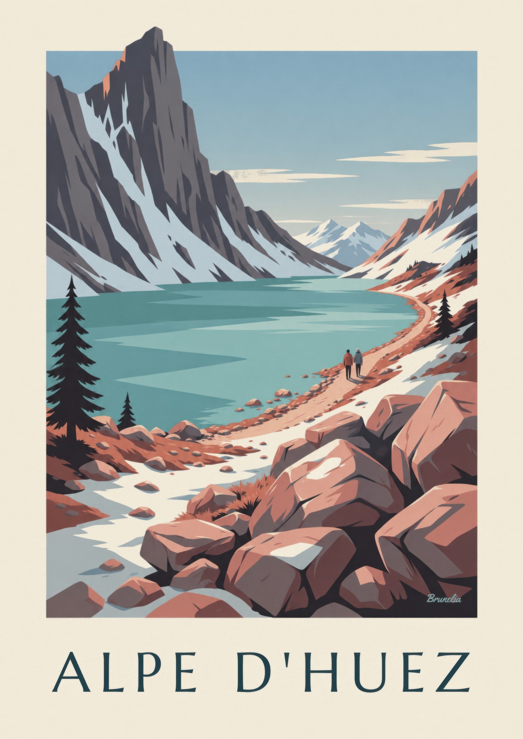 Poster del Lac Blanc nelle Grandes Rousses: dettaglio in primo piano