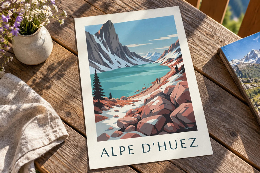 Affiche Lac Blanc dans les Grandes Rousses : posée sur une table