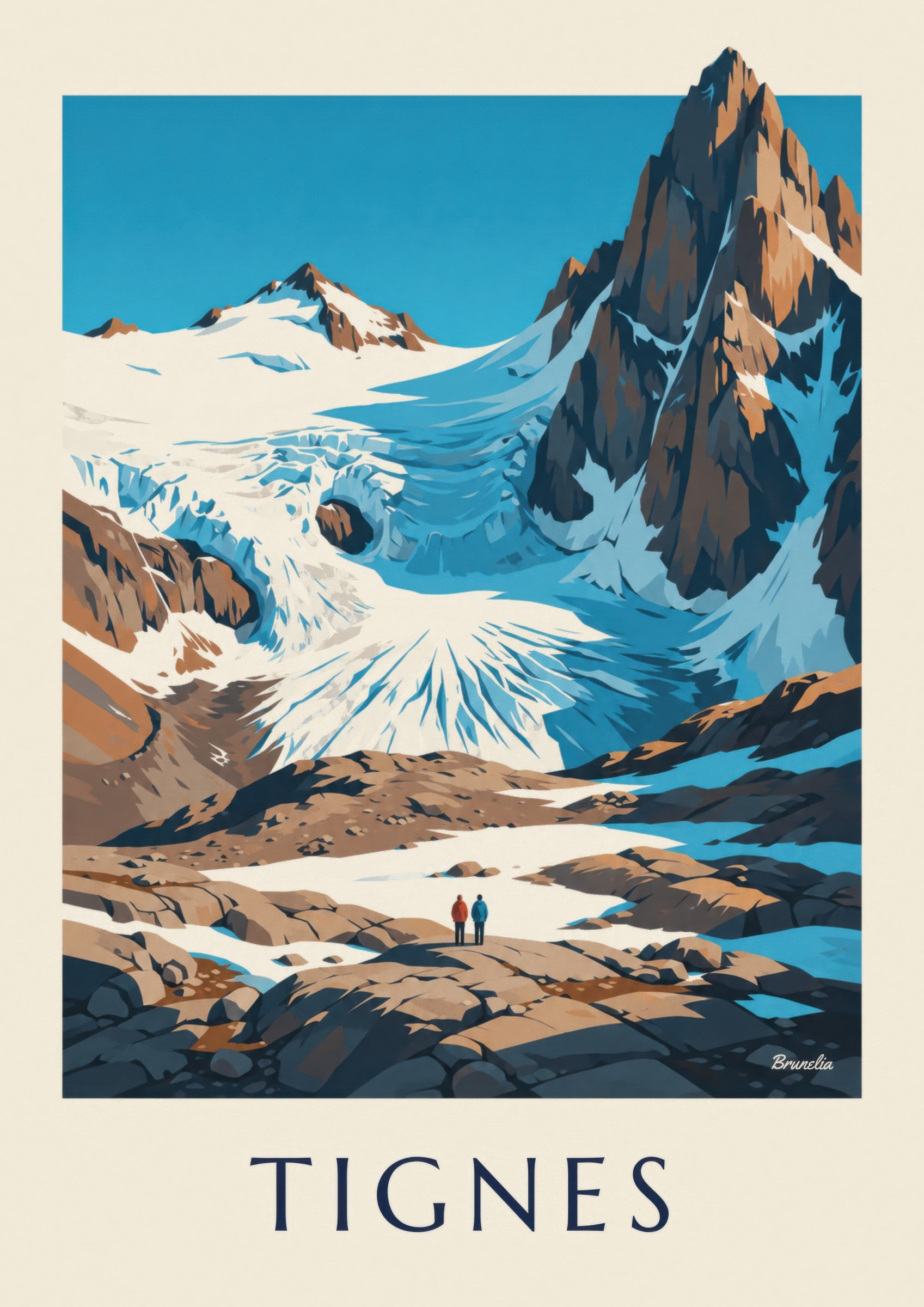 Affiche Tignes, Grande Motte et Grande Casse en été: dettaglio in primo piano