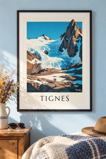 Poster di Tignes, Grande Motte e Grande Casse in estate : incorniciato alla parete