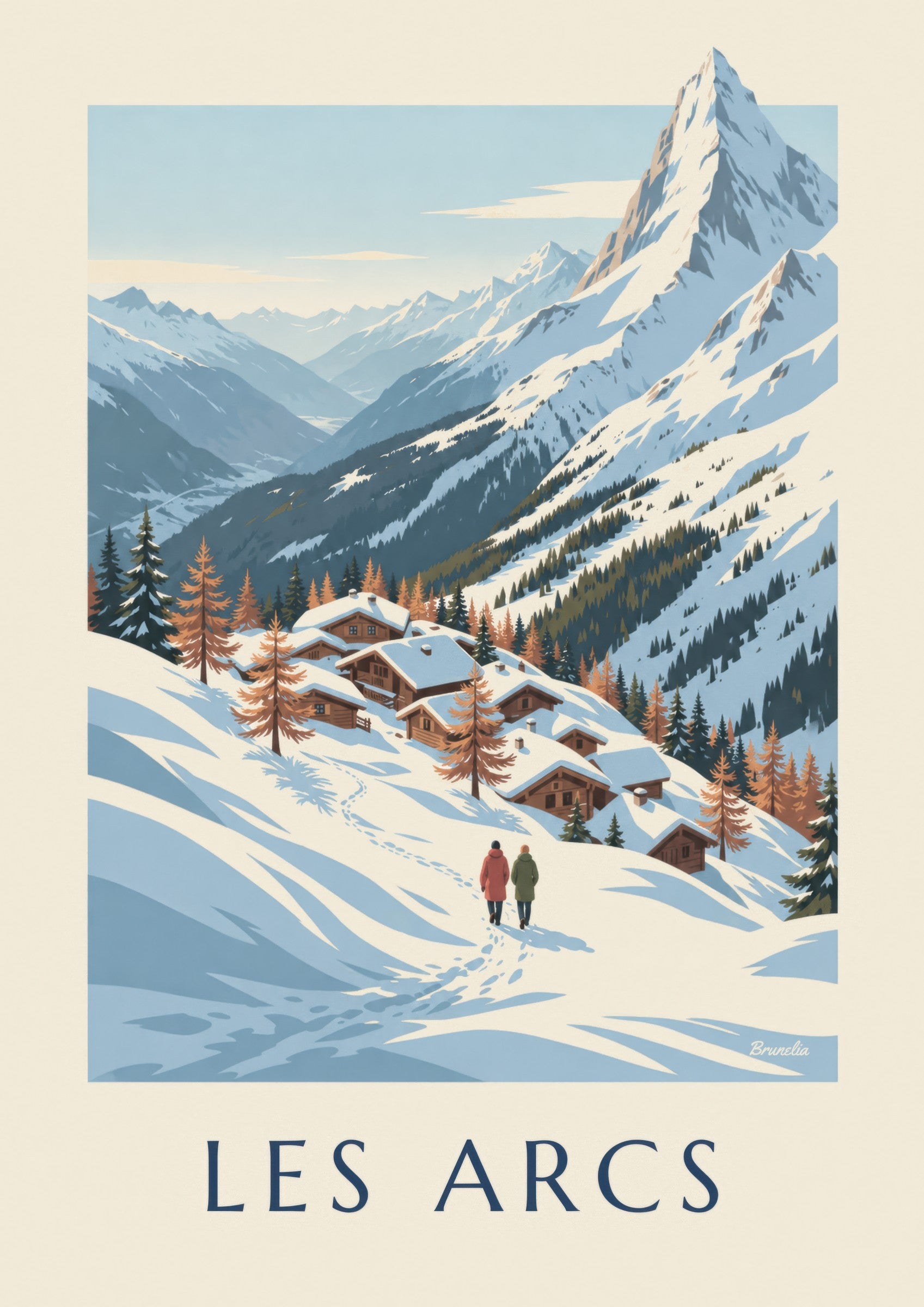 Poster di Les Arcs, panorama sulla Tarentaise: dettaglio in primo piano