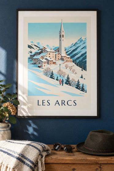 Affiche Les Arcs, Villaroger sotto la neve : incorniciato alla parete