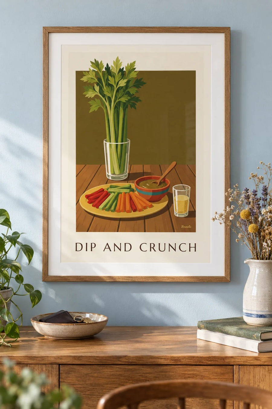 Affiche anchoïade et légumes croquants : encadrée au mur