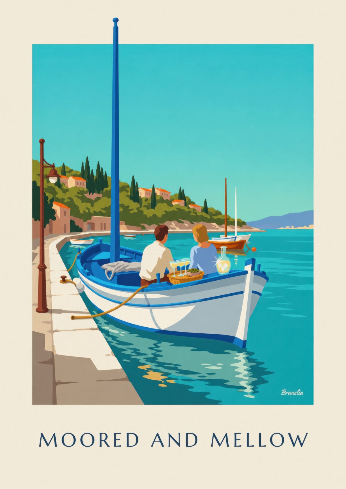 Affiche con aperitivo a bordo di un pointu