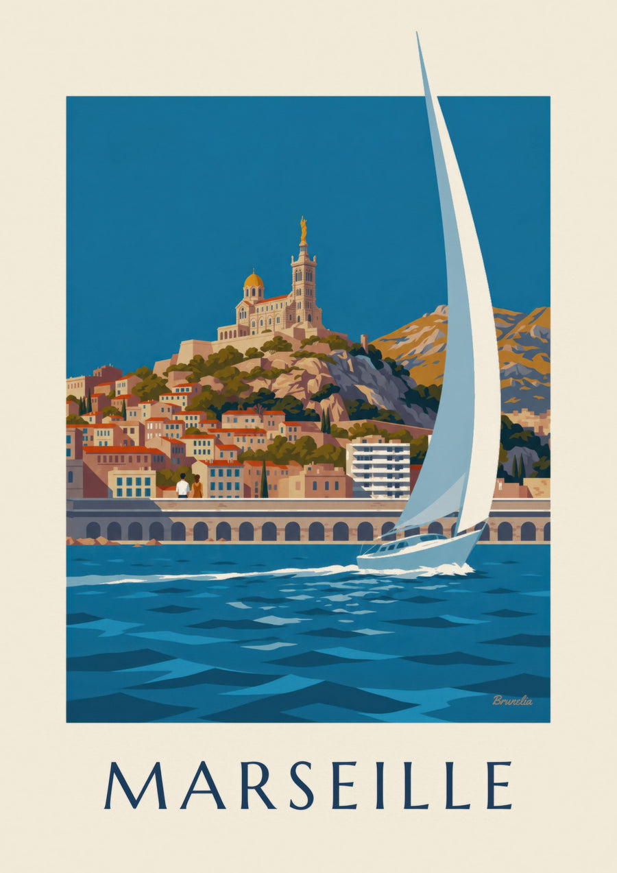 Affiche Notre-Dame-de-la-Garde vista dal mare