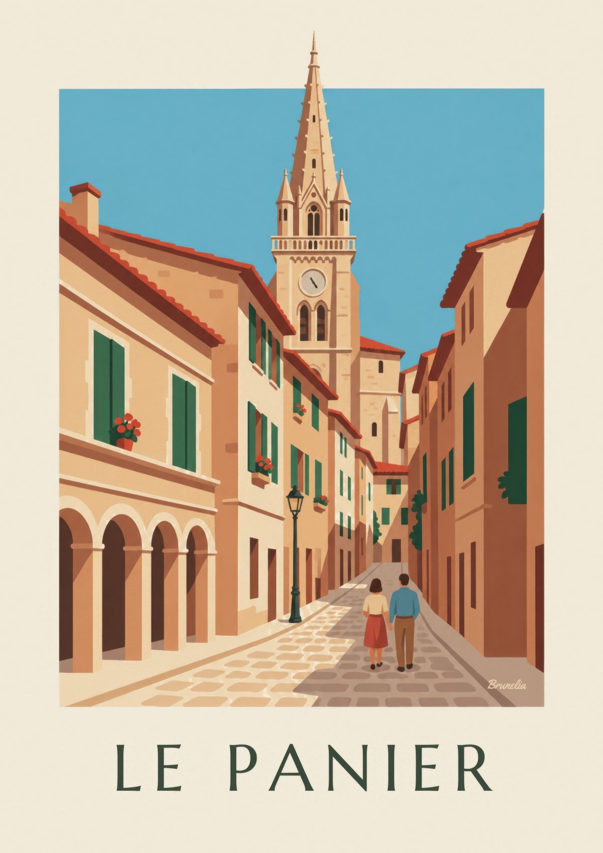 Affiche clocher des Accoules au Panier à Marseille
