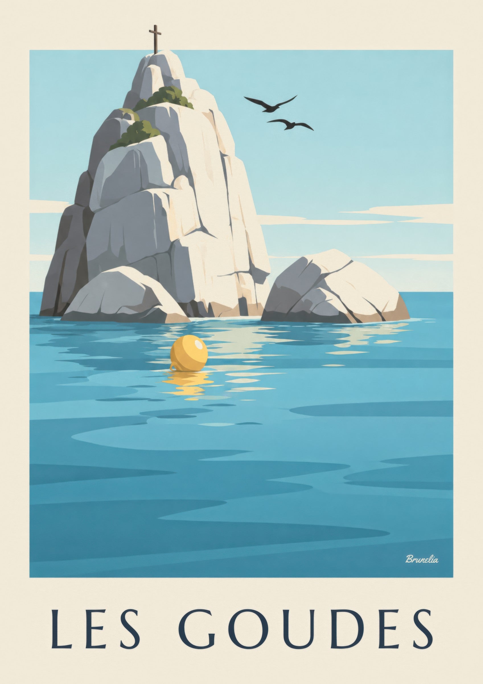 Affiche îlot du Tiboulen de Maïre et sa croix: dettaglio in primo piano