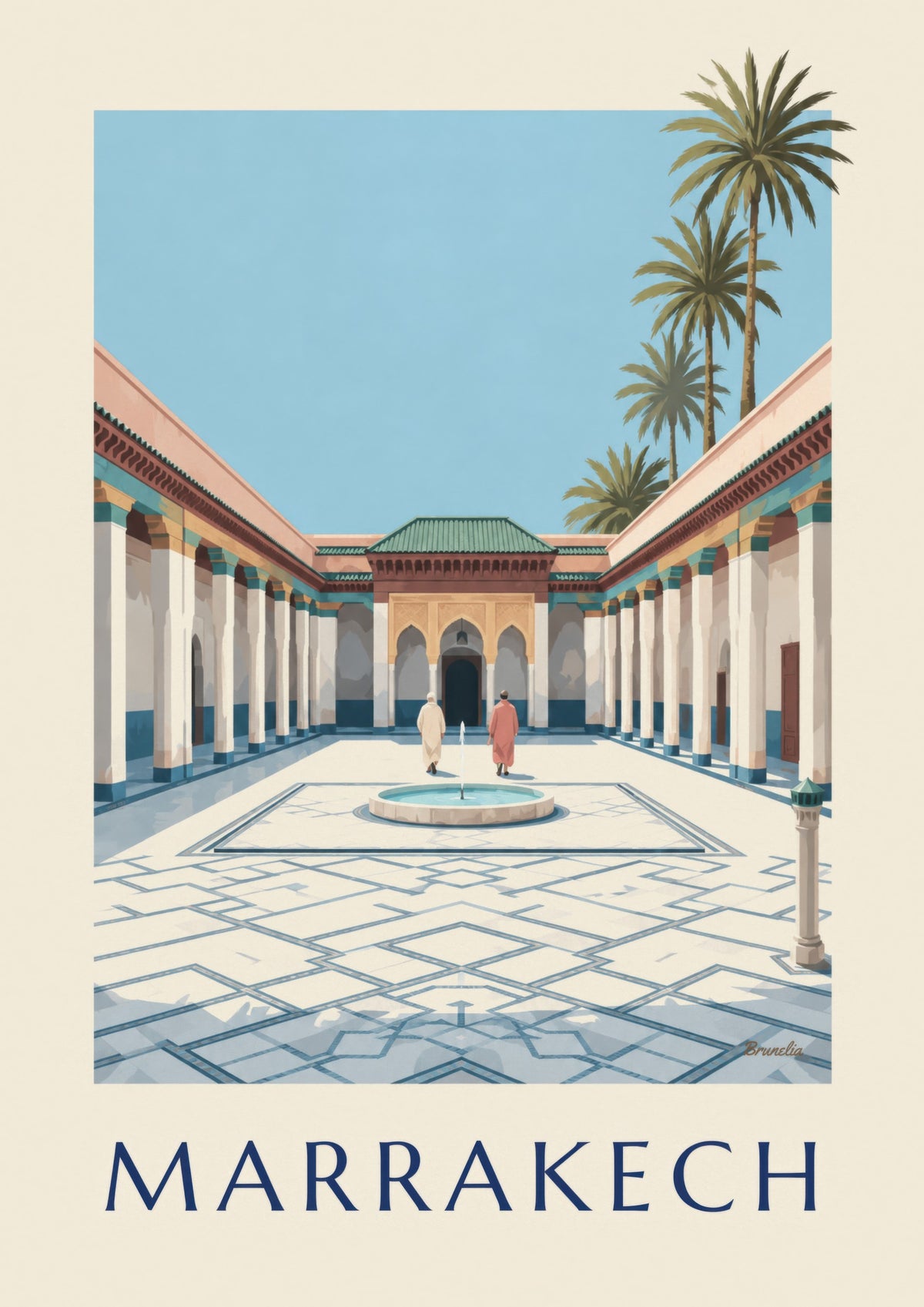 Stampa del palazzo Bahia a Marrakech