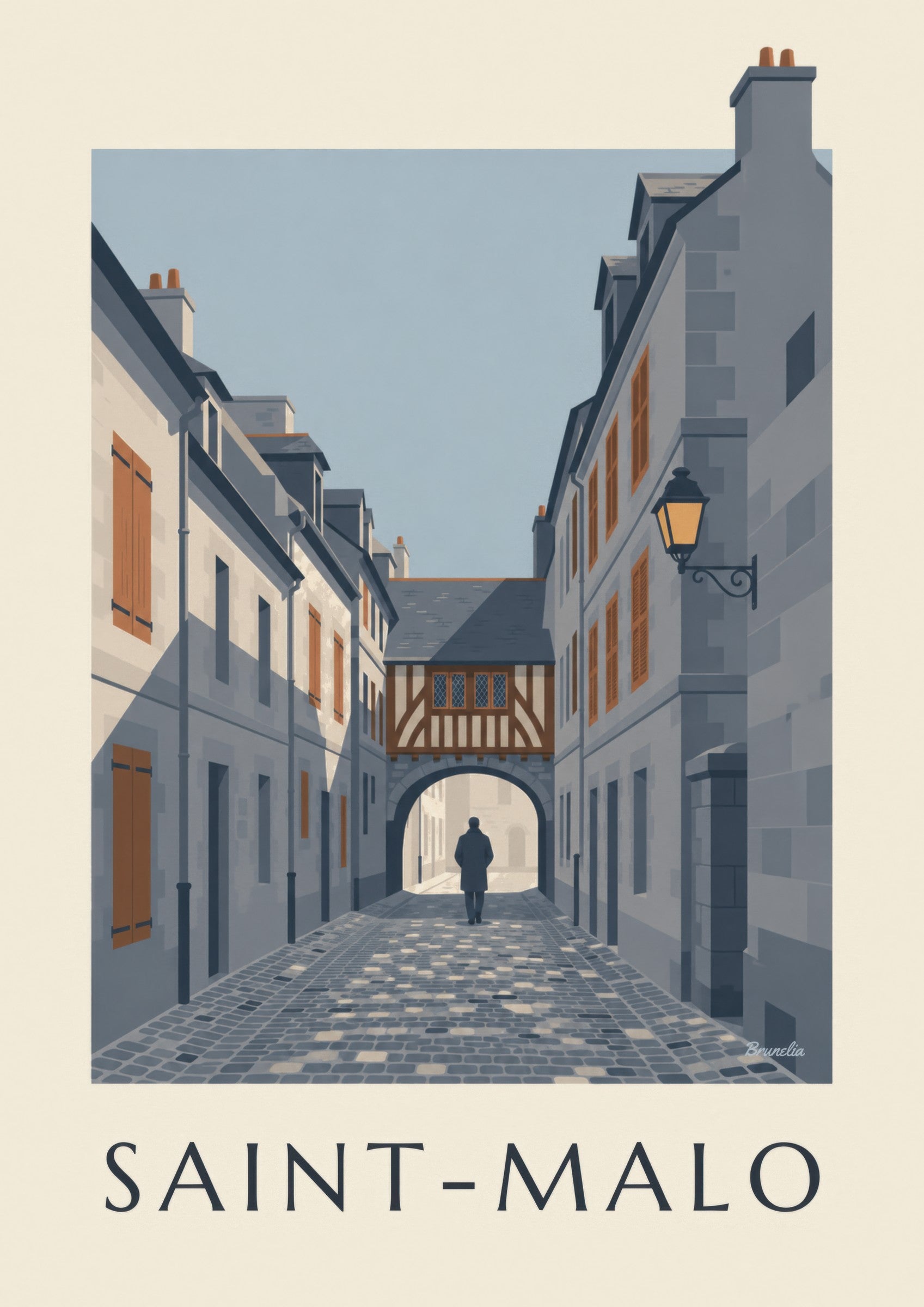 Affiche ruelle de Saint-Malo intra-muros: dettaglio in primo piano