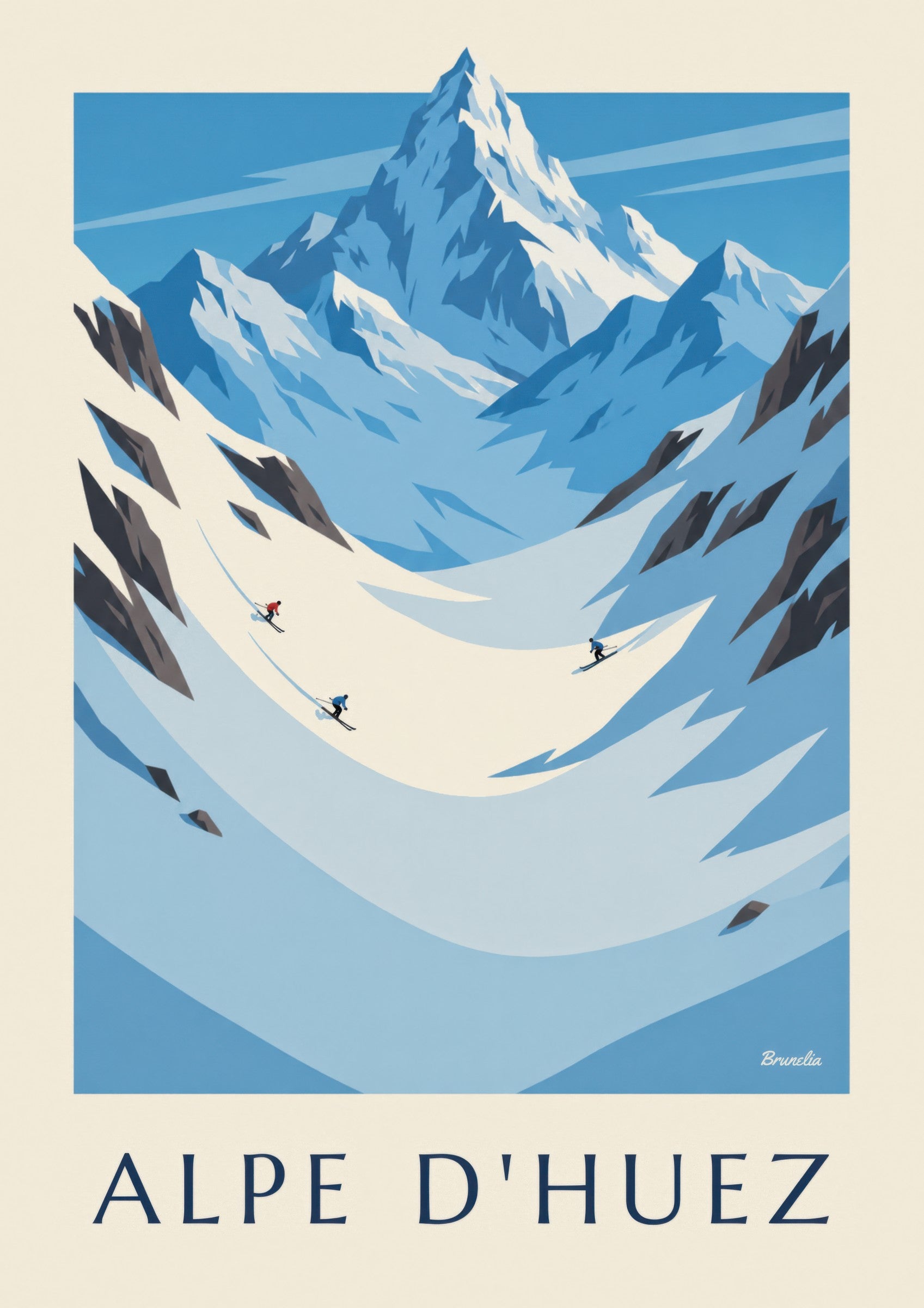 Affiche Alpe d'Huez, glacier de Sarenne et Écrins: dettaglio in primo piano