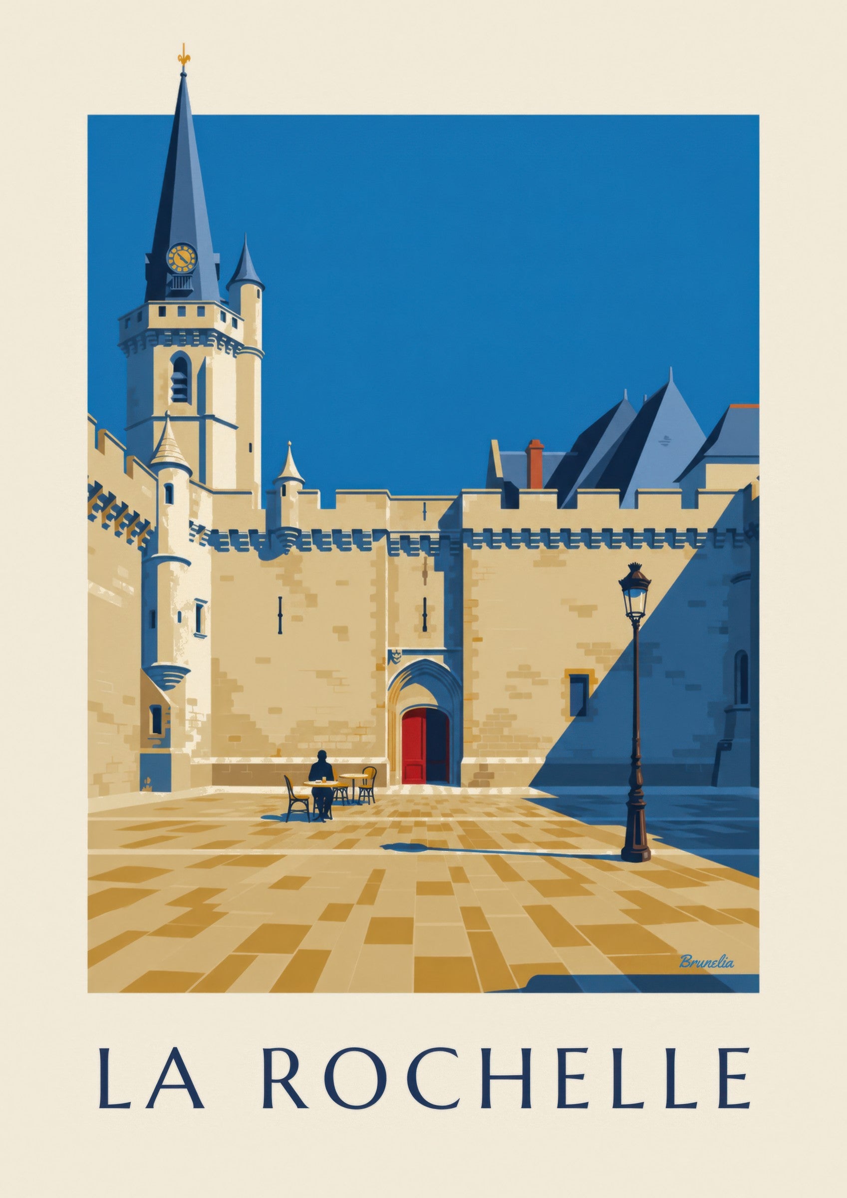 Affiche Hôtel de Ville gothique de La Rochelle: dettaglio in primo piano