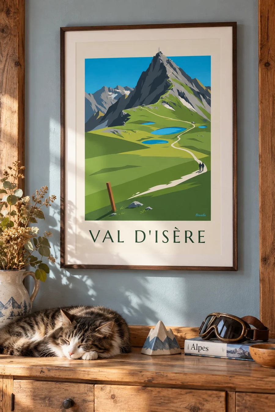 Affiche Val d’Isère, alpages et lacs d’altitude : encadrée au mur