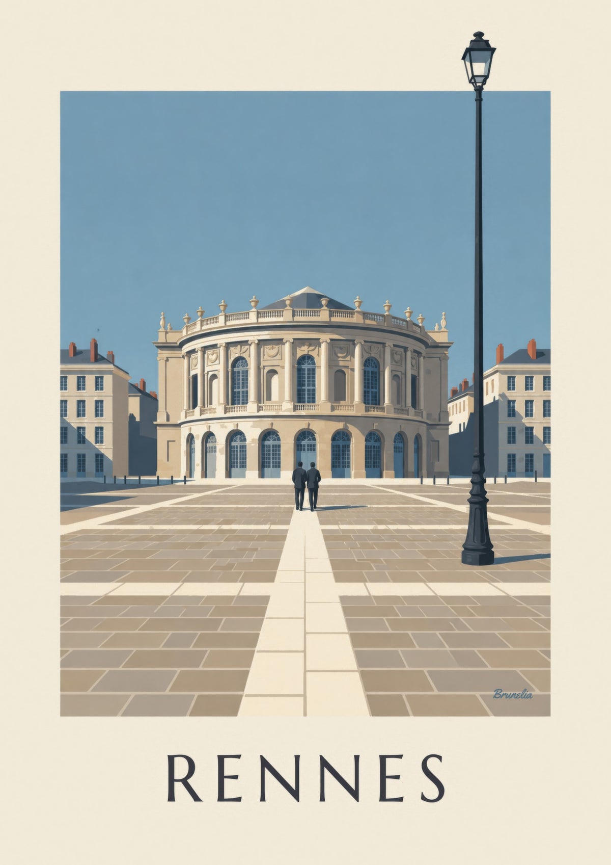 Affiche Rennes, l’opéra en rotonde place de la Mairie
